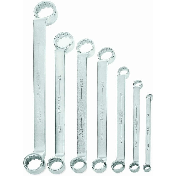 Williams MWS-BWM10 10-Piece Double Head 10-Degree Offset Box End Wrench Set Snap-on Industrial Brand JH Williams Williams MWS-BWM10 10-Piece Double Head 10-Degree Offset Box End Wrench Set Snap-on Industrial Brand JH Williams